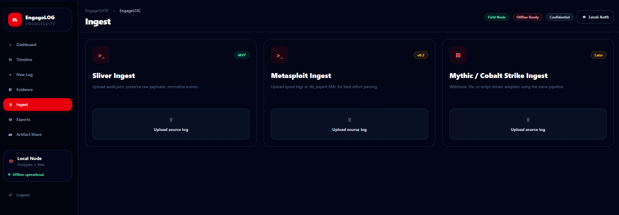 Ingest screen